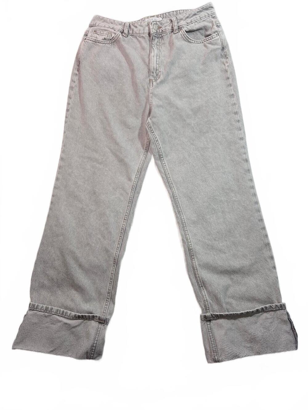Denim Co. Gray Wide-Leg Jeans Made in Turkey Size 14 UK/42 EUR
